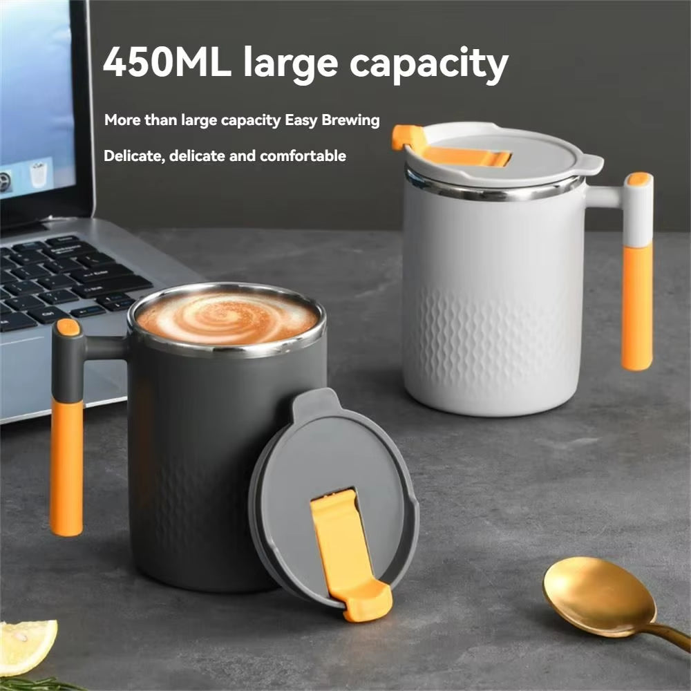 304 stainless steel double-layer mug with tea infuser – Japanese style thermal coffee and milk cup