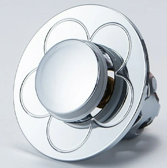 Universal pop-up sink stopper with built-in drain filter for bathroom, kitchen, and bathtub use