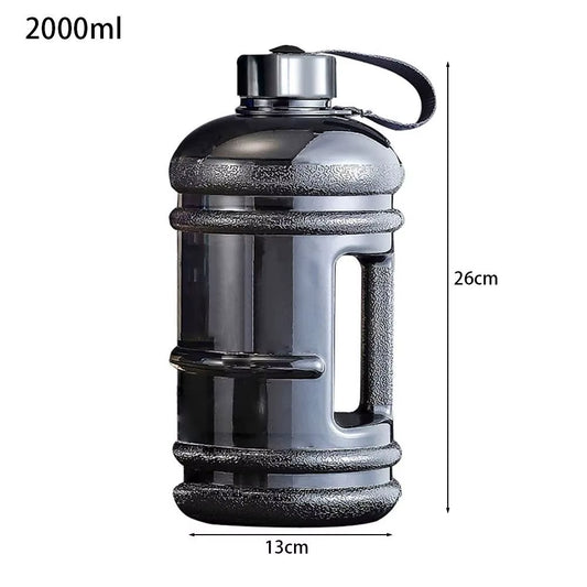 2L PETG large capacity sports water bottle with handle – leakproof training and gym hydration jug
